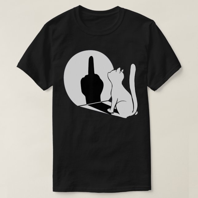 Cat Middle Finger Cat Statement Funny Middle Finge T-Shirt (Design vorne)