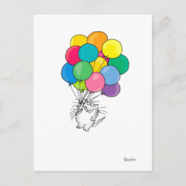 CAT MIT BALLOONS Postkarte von Sandra Boynton