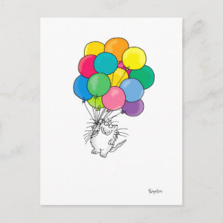 CAT MIT BALLOONS Postkarte von Sandra Boynton