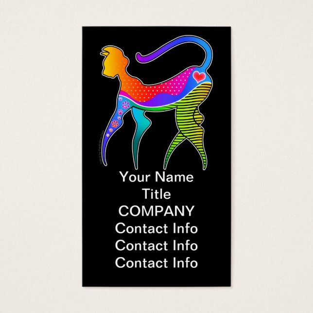 CAT mit HERZGESCHÄFTSKARTE - GIFT TAG (Vorderseite)