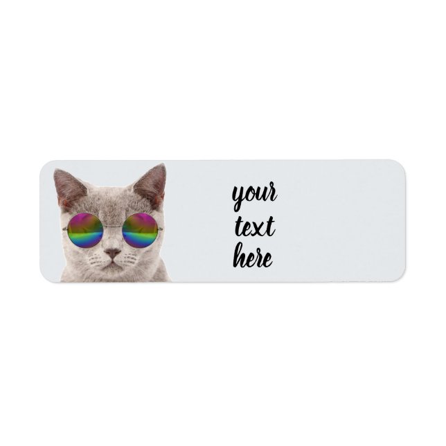CAT mit SUNGLASSEN-Rücksendeadressen-Aufklebern (Vorne)