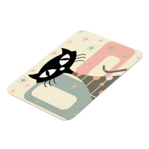 Cat Mitte des Jahrhunderts Moderne Magnet