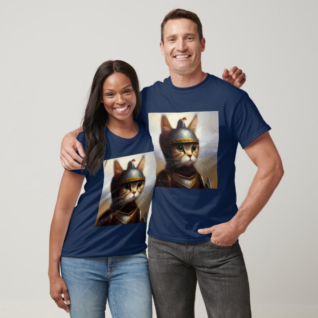 Cat Mittelalterlicher Ritter T-Shirt (Unisex)