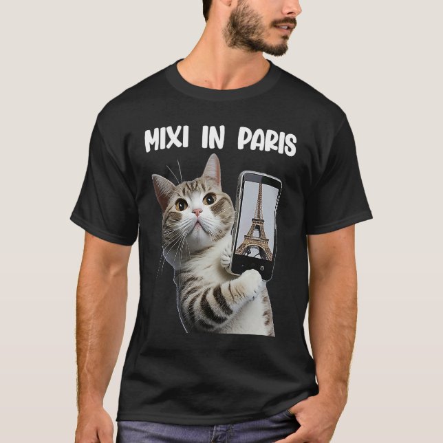 Cat Mixi in Paris Homosexuell Paree wählt Tabby T-Shirt (Vorderseite)