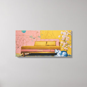 Cat Modern Colorful Wrapped Art Canvas Print Leinwanddruck