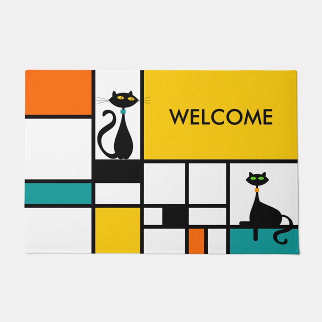 Cat - Moderne Kunst Fußmatte (Vorderseite)