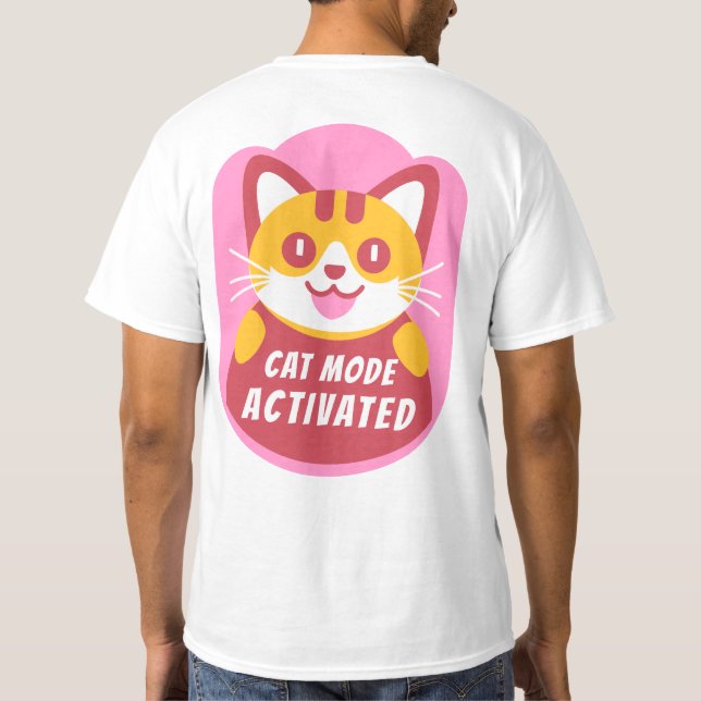 Cat-Modus aktiviert lustige Tabby von Kätzchen ben T-Shirt (Rückseite)