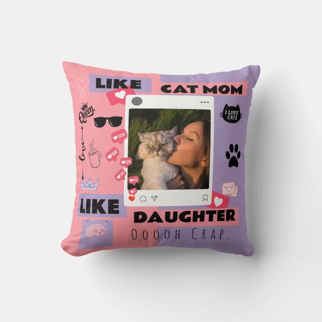 Cat Mom Cat Dad Pillow Gift For Cat Lovers Kissen (Vorderseite)