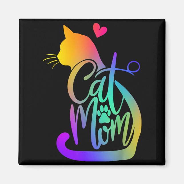 Cat Mom Cat Lover Cute Mother's Day Mama I Love My Magnet (Vorne)