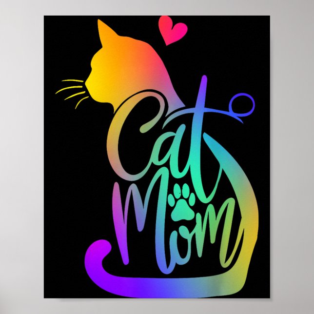 Cat Mom Cat Lover Cute Mother's Day Mama I Love My Poster (Vorne)