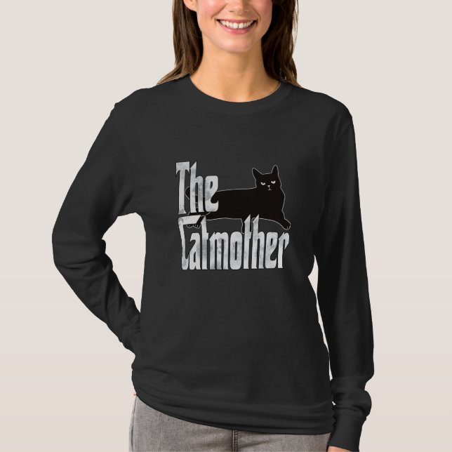 Cat Mom Catmother Black Cat Mother Kitty Mommy  6 T-Shirt (Vorderseite)