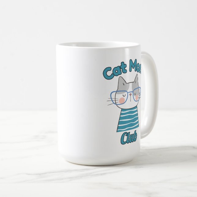 Cat Mom Club – Funny Feline Lover for Pet Parents Kaffeetasse (VorderseiteRechts)