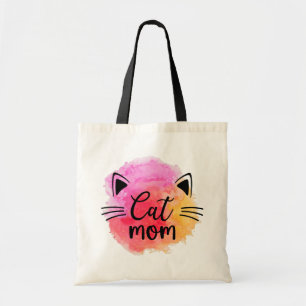 Cat mom colorful cute cat face tragetasche