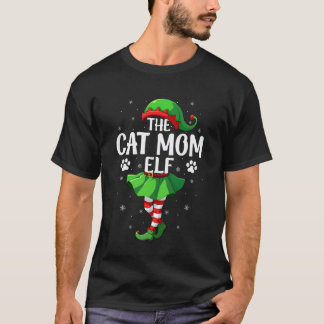 Cat Mom Elf Christmas Girls Women Elf Squad Xmas F T-Shirt