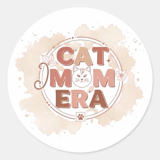 Cat Mom Era Trendy Sticker (Vorderseite)