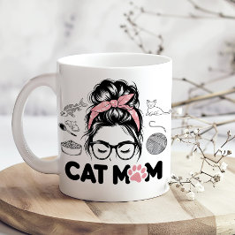 "Cat Mom" Funny Cute Cat Lover Women Kaffeetasse