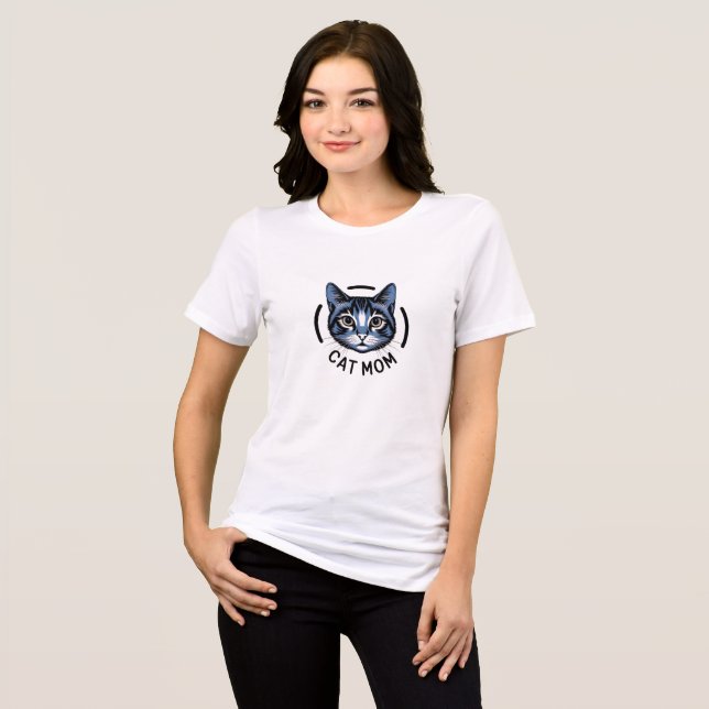 Cat Mom Graphic T-Shirt for Women Tri-Blend Shirt (Vorderseite voll)