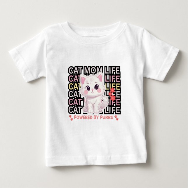 Cat Mom Life funny Baby T-shirt (Vorderseite)