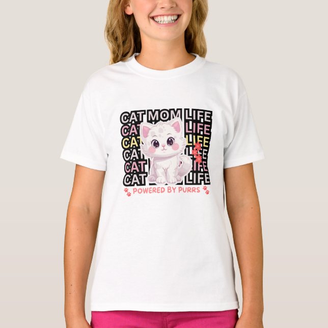Cat Mom Life funny T-Shirt (Vorderseite)