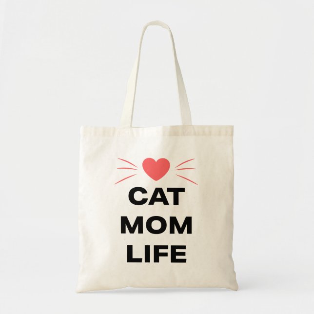 Cat Mom Life Tragetasche (Vorne)