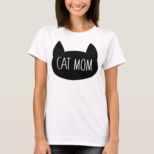 Cat Mom lustige Silhouette T-Shirt (Vorderseite)