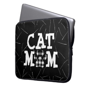 Cat Mom Pawprint with Cat Hairs Laptopschutzhülle