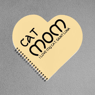 Cat Mom Pet Friends BFF Custom Black Script Beige Notizbuch