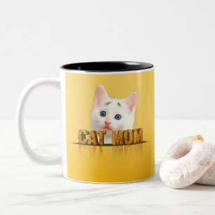 Cat Mom Shirt Katzenmama Katzenfrau KatzenLi Zweifarbige Tasse
