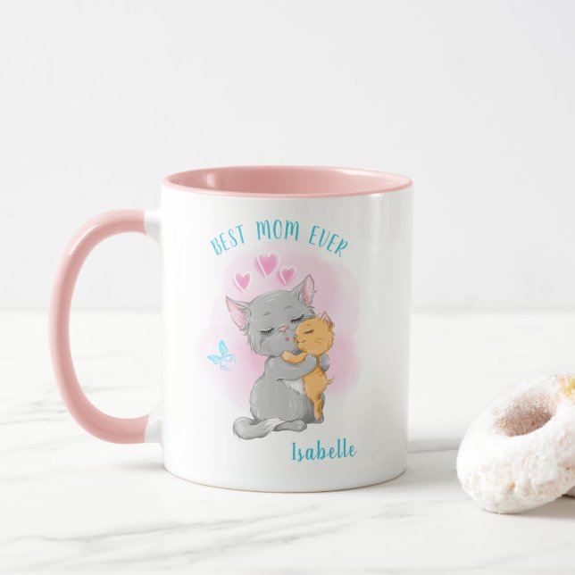 Cat Mom Tasse, Beste Mutter aller Zeiten, Mütter G Tasse (Mit Donut)