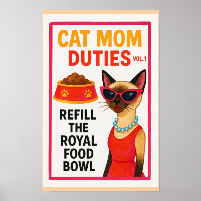 Cat Mom to do list funny Home Deco  Poster (Vorne)