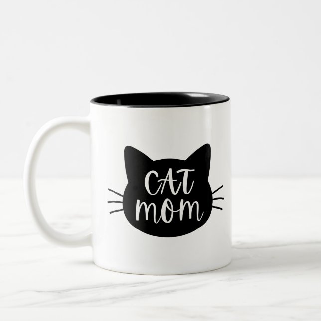 Cat Mom Zweifarbige Tasse (Links)