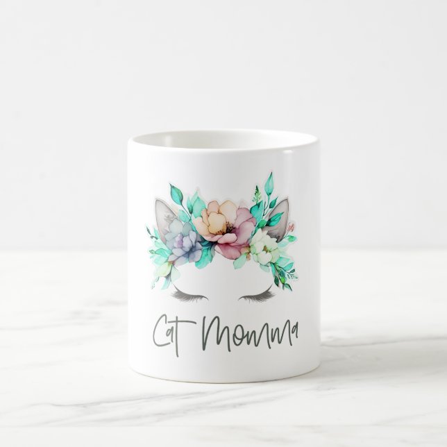 Cat Momma Floral Crown Tasse (Mittel)