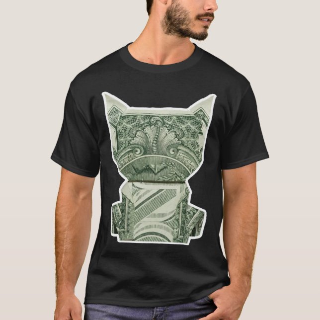 Cat Money Origami Cash T-Shirt (Vorderseite)