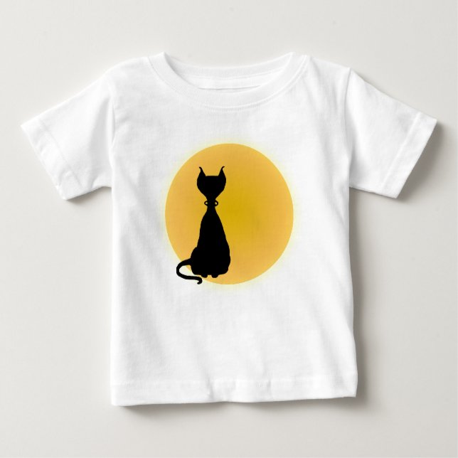 Cat & Moon Fun Kitty Cartoon für Babes Shirt (Vorderseite)