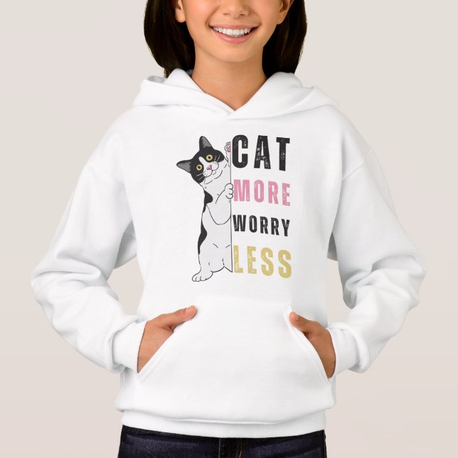 CAT More WORRY Less Hoodie (Vorderseite)