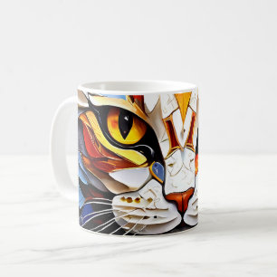 Cat Mosaic gesteinigtes Glas Design Coffee Tasse