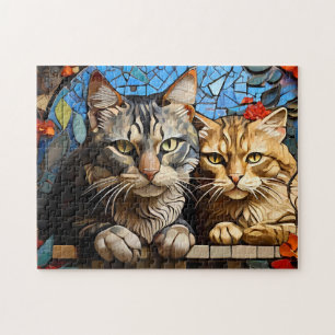 Cat Mosaic gesteinigtes Glas Designer Puzzle