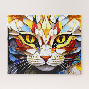 Cat Mosaic gesteinigtes Glas Designer Puzzle
