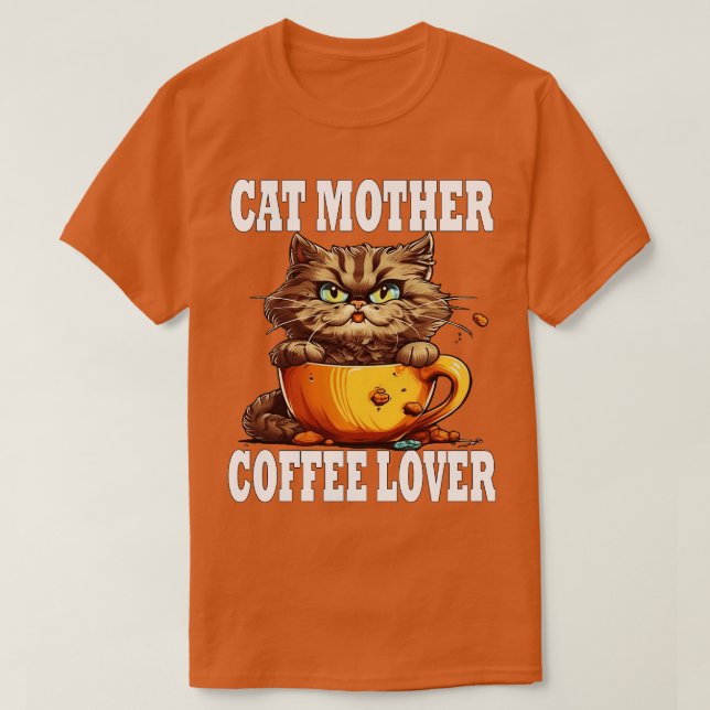 Cat Mother Coffee Lover 160 T-Shirt (Design vorne)