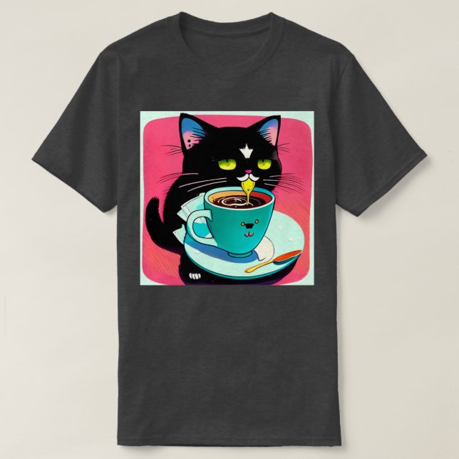 Cat Mother Coffee Lover 261 T-Shirt (Design vorne)