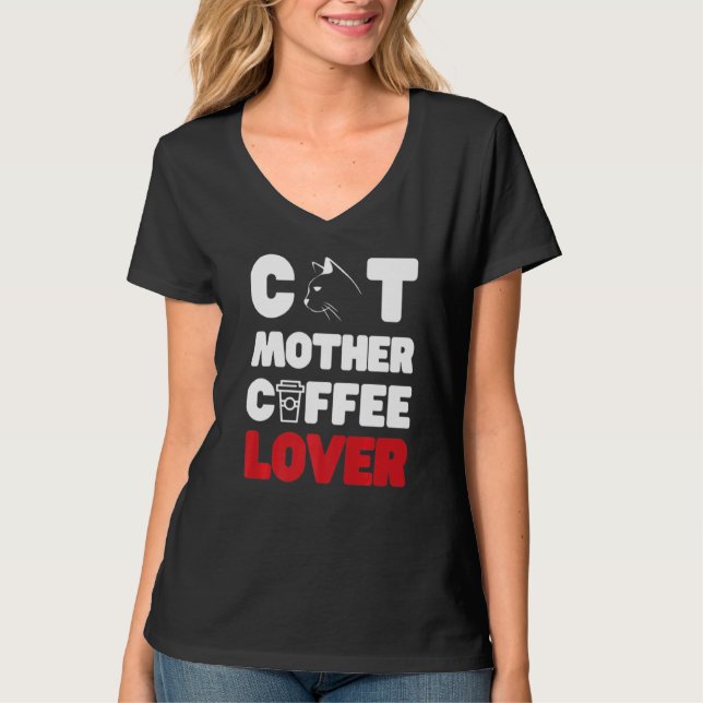 Cat Mother Coffee T-Shirt (Vorderseite)