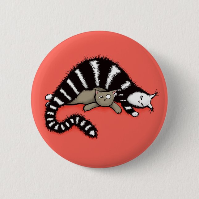 Cat Mother schützt ihre Niedliche Kitty Button (Vorderseite)