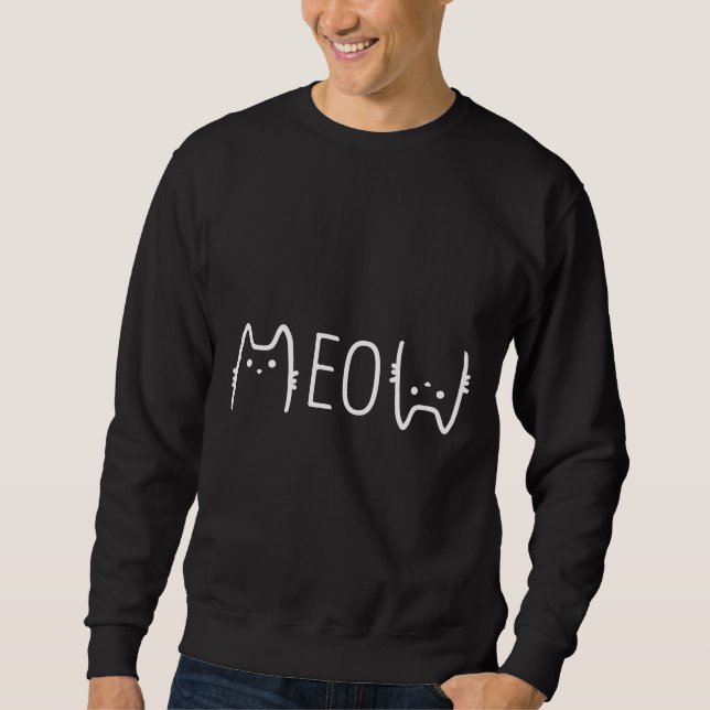 Cat Mother Wine Meow Cat Angepasst Sweatshirt (Vorderseite)