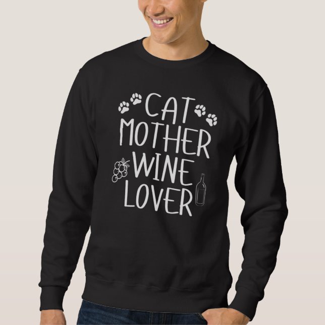 Cat Mother Wine Sweatshirt (Vorderseite)