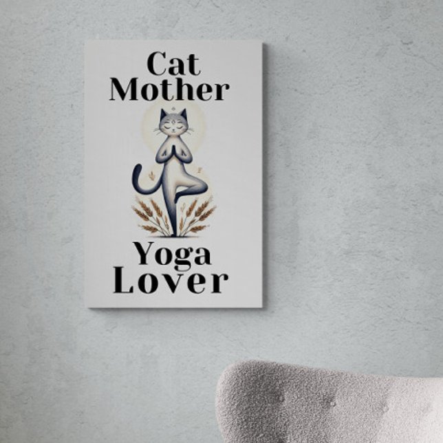 Cat Mother Yoga Lover Illustration Leinwanddruck (Von Creator hochgeladen)