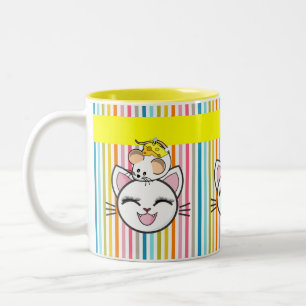 Cat Mouse Cheese Stripe Tasse
