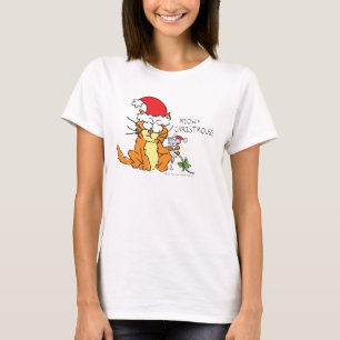 Cat Mouse Christmas Funny Cartoon Niedlich T-Shirt