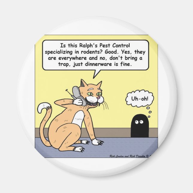 Cat & Mouse Dinnerware Funny Cartoon Geschenke & T Magnet (Vorne)