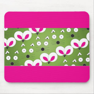 Cat Mouse Muster grün Mousepad