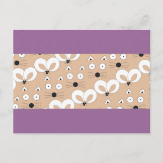 Cat & Mouse Muster Tan Postkarte